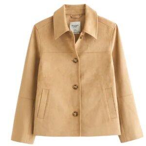 Abercrombie & Fitch vegan suede jacket in camel - size S
